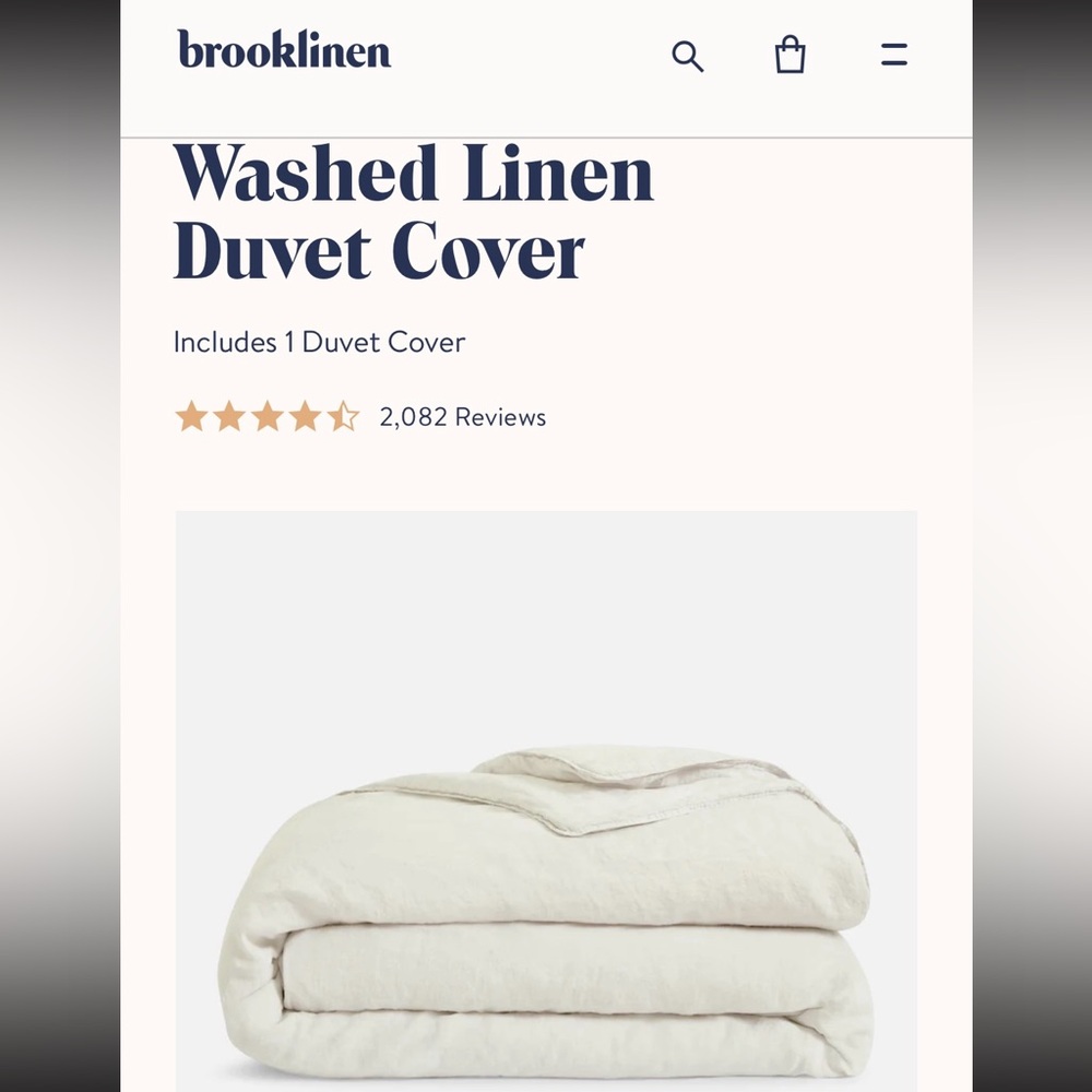 Brooklinen Cream Linen Duvet Cover